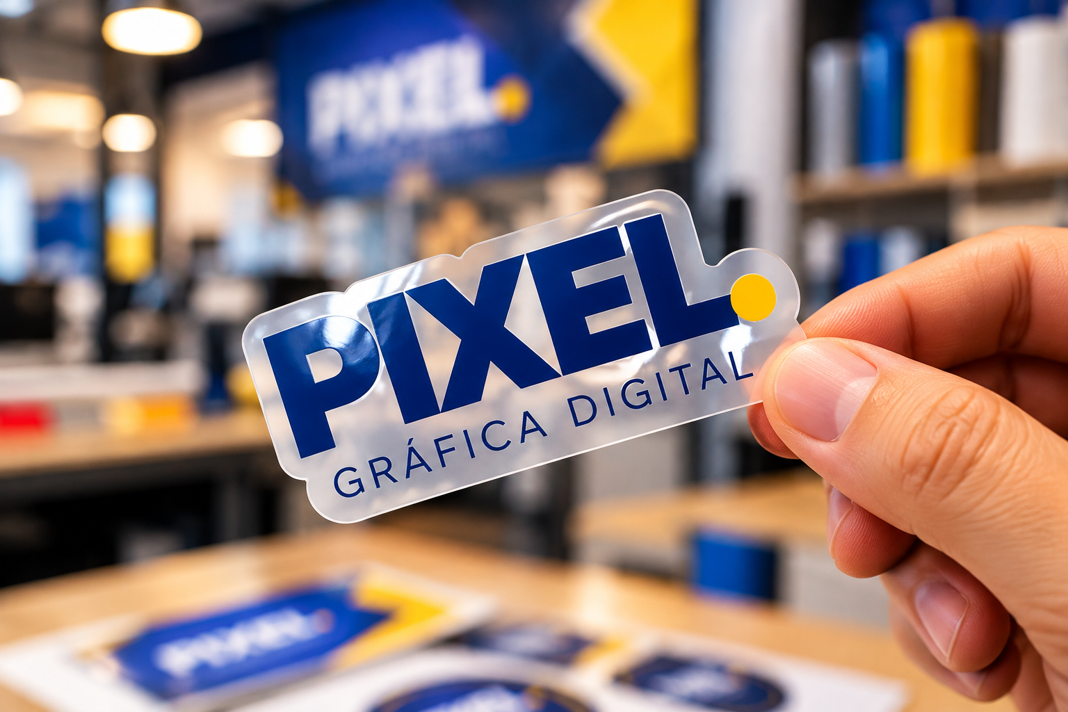 Adesivo recortado personalizado Pixel Digital