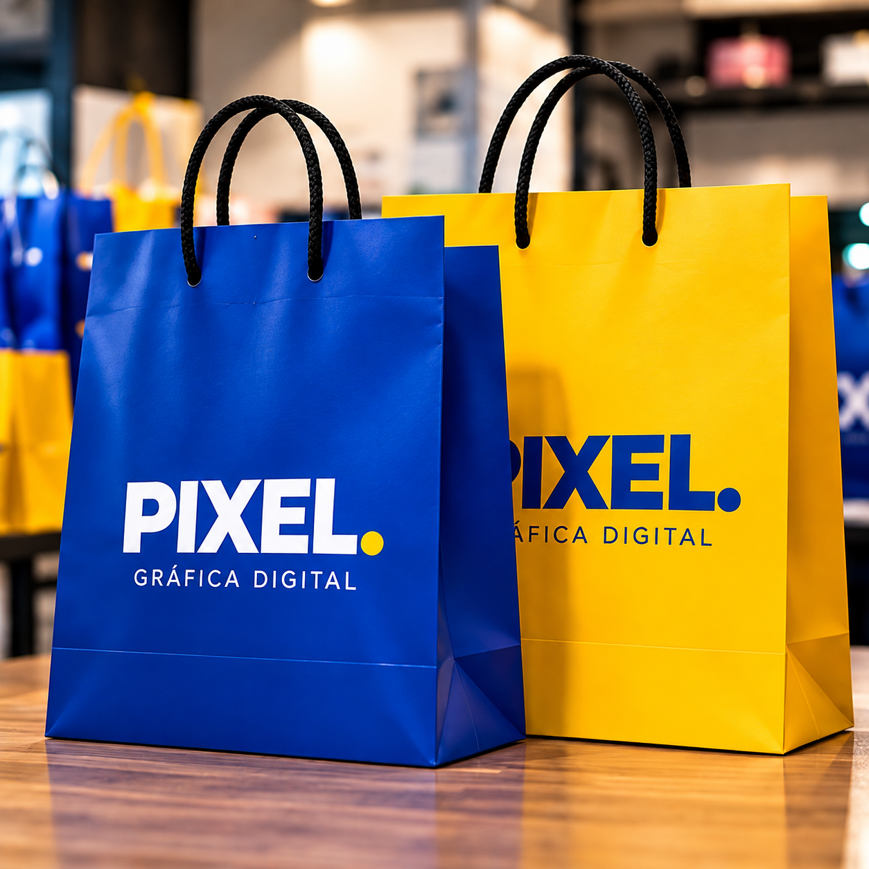 Sacolas personalizadas Pixel Digital